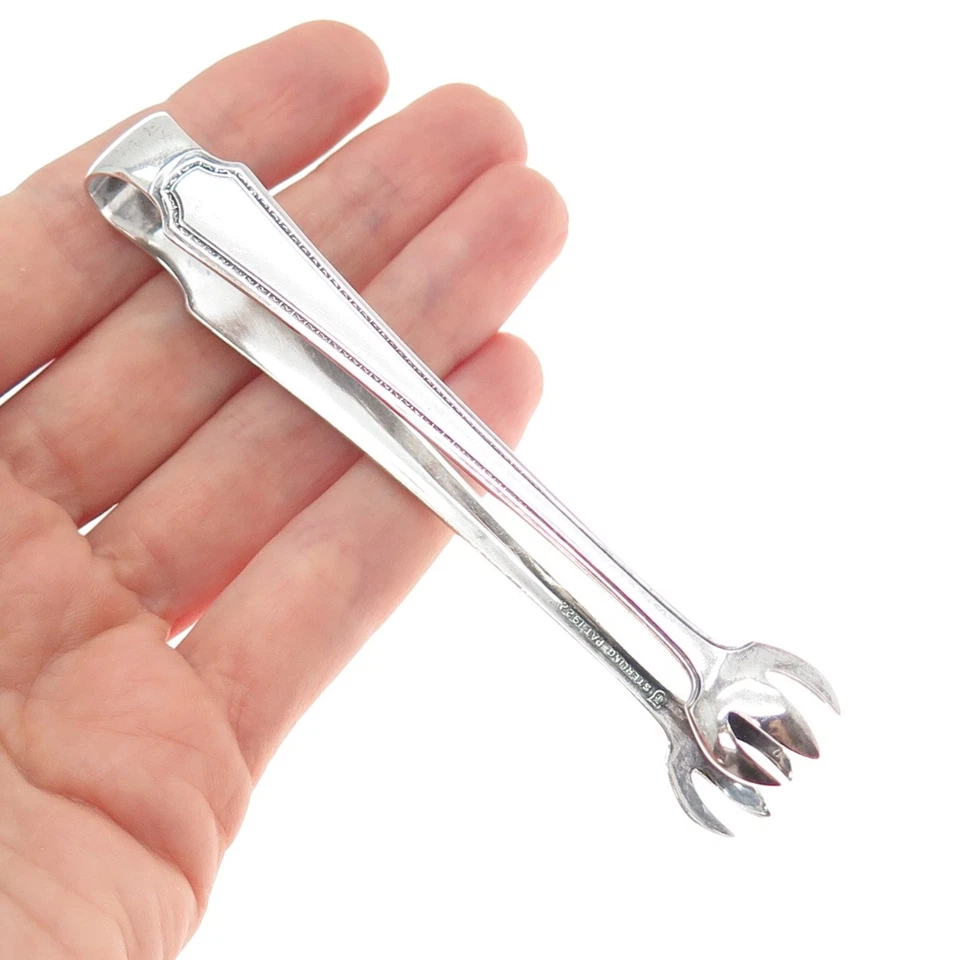 Pinzas de azúcar TOWLE 925 de plata de ley antiguas de 1922 para dama Constance de 4" Foto 2 de 4