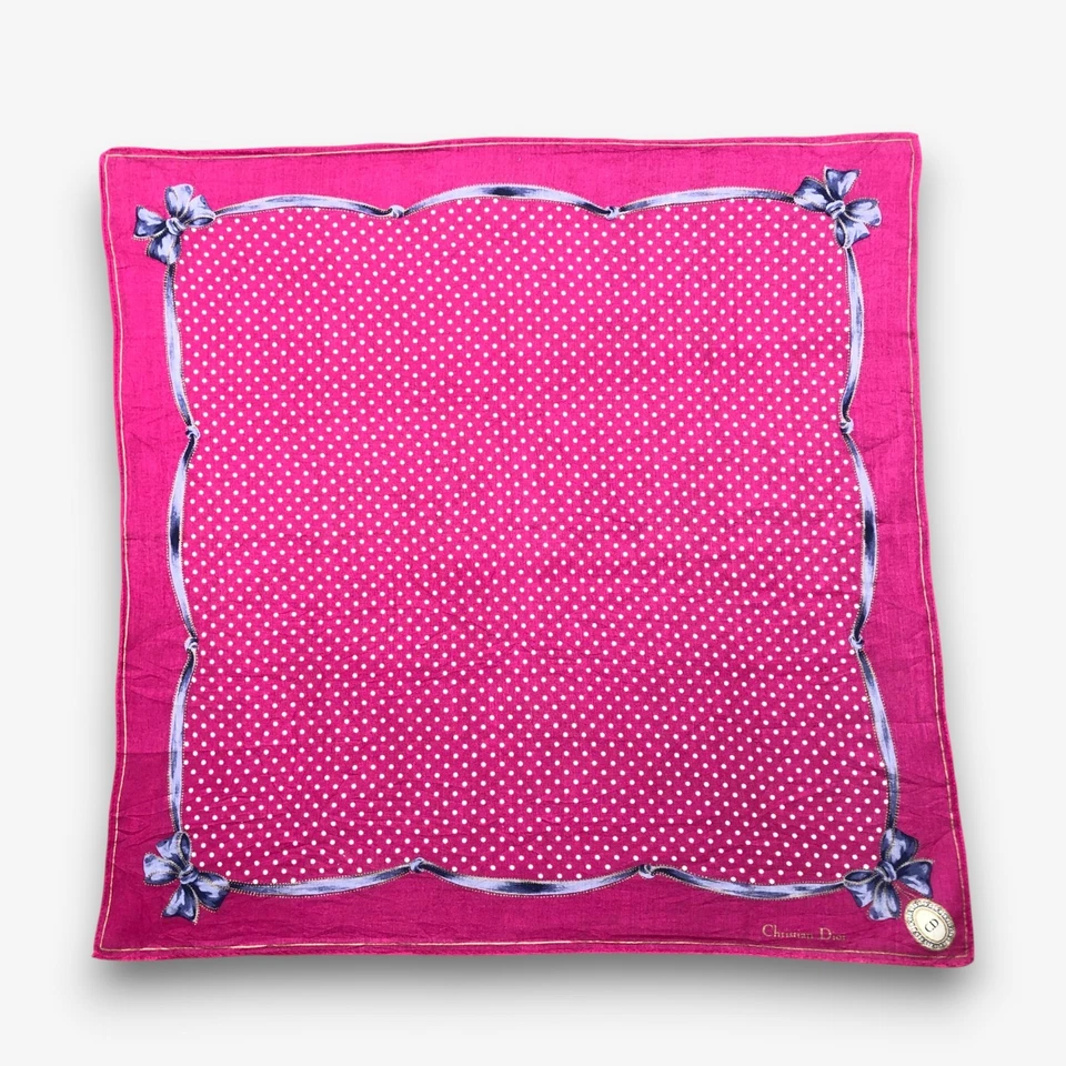 Pañuelo vintage Christian Dior bufanda cinta pañuelo cuadrado de lujo 18x19 Foto 2 de 4