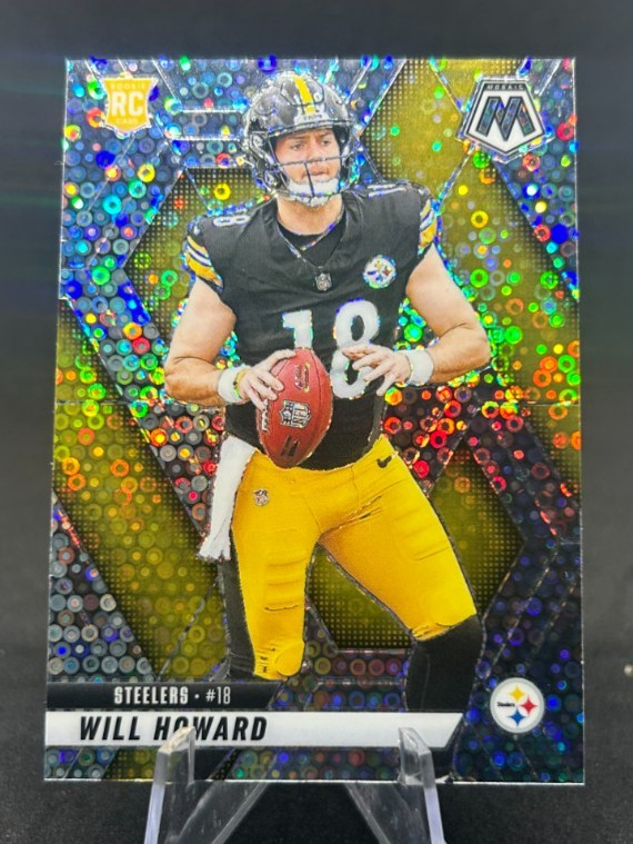 Will Howard 2025 NFL Panini Mosaic No Huddle Silver Disco Rookie RC#318 Steelers