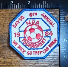 MDA Soccer Tournament 1984 Sayso 6th Annual Soccer Game Patch