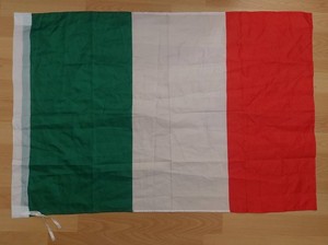 Italy Flag, polyester, size 93 x 62 cm/ 36.6 x 24.4 in, used