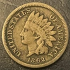 1862 Copper Nickel Indian Head Penny Cent - READ DESCRIPTION #62E