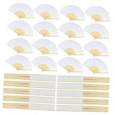 26 Pieces Paper Handheld Fan Hand Folding Fans Foldable Bamboo Fan for White