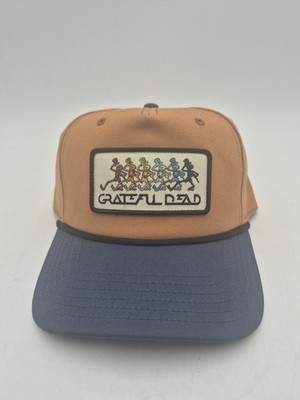 Grateful Dead Men's Dancing Skeleton Snapback Tan Blue Sport Hat/Cap New