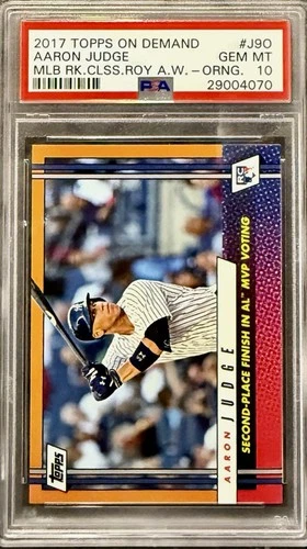 Rare Aaron Judge Rookie ROY Award Winner Orange PSA 10 2017 Topps On Demand POP8