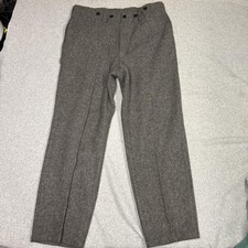 Vintage Woolrich Pants Mens 36x31 Gray Wool Nylon Suspender Buttons USA 2000s