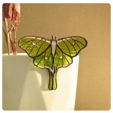Stained Glass Butterfly Suncatcher-Monarch or Luna Moth Design for Indoor and...