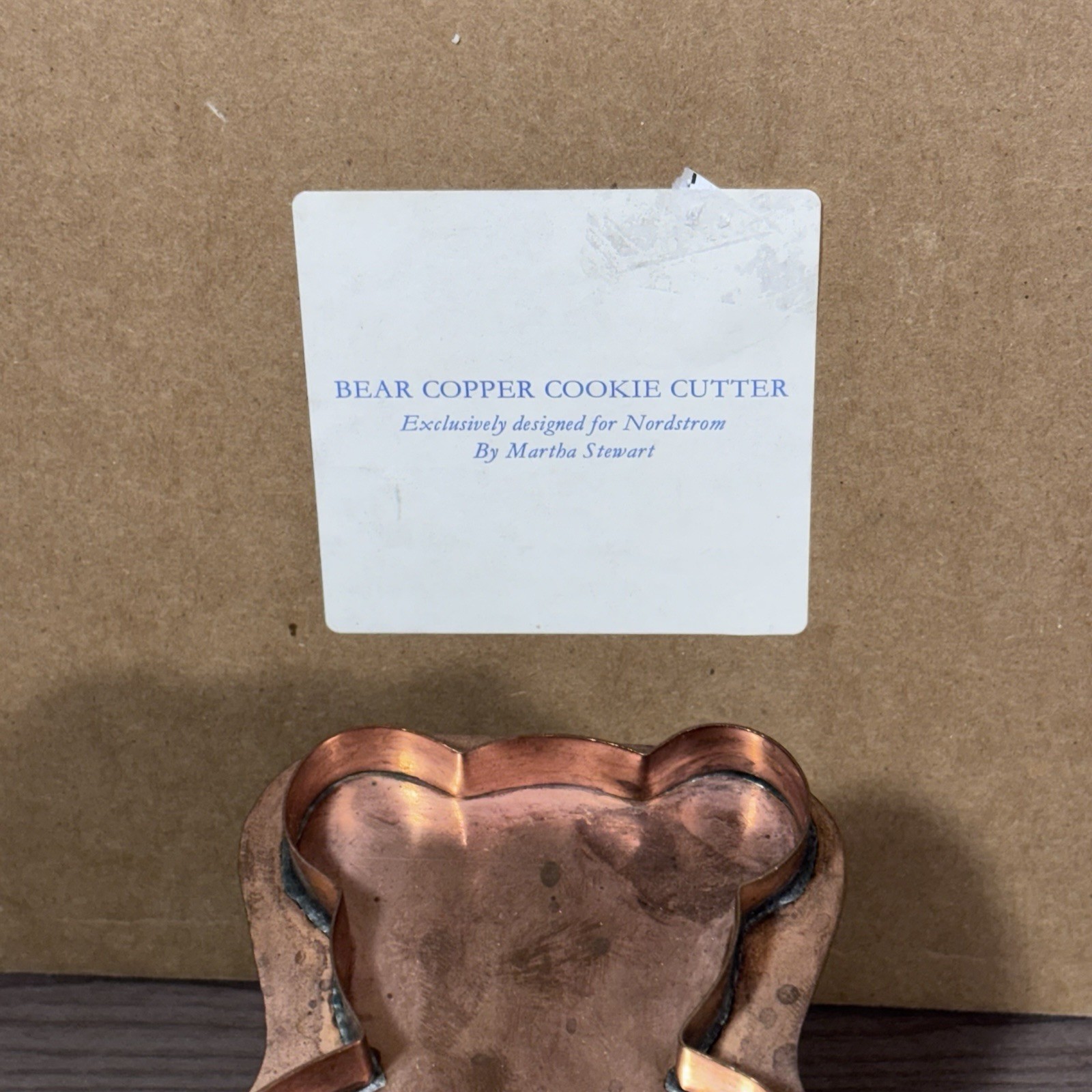 1997 Large Martha Stewart for Nordstrom Teddy Bear Copper Cookie Cutter 7" x 6"