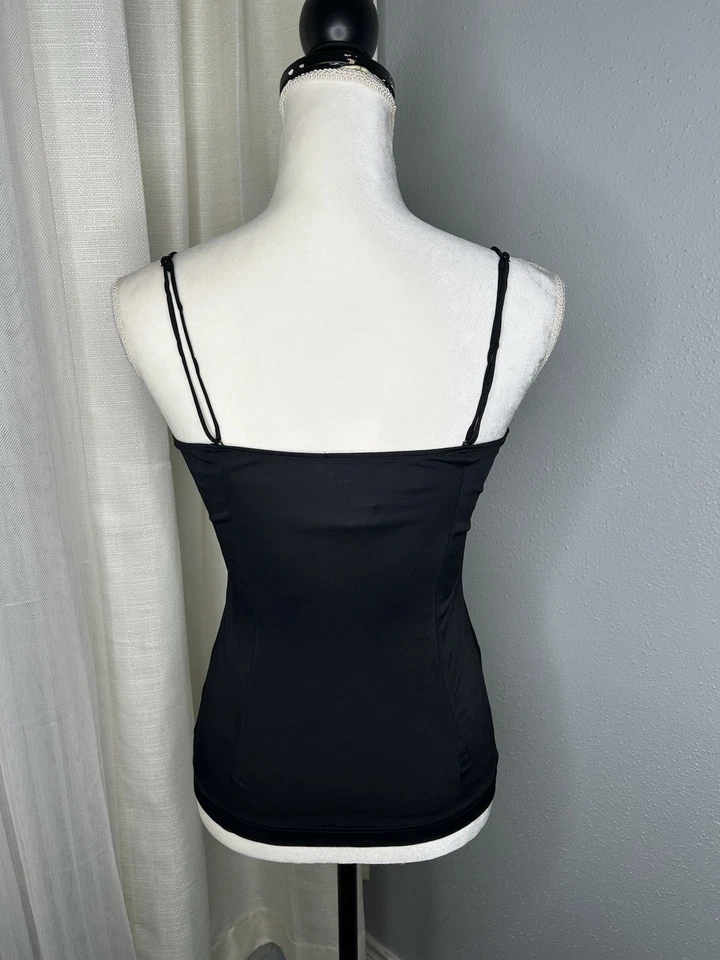 Akris Punto Women's Black Solid Sleeveless Spaghetti Strap Tank Top Size 4 - Image 4 of 4