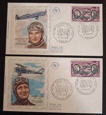 Vintage French First Day Covers. Lot Of 2.Helene Boucher-Maryse Hilsz. June 1972