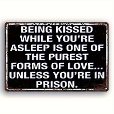 Vintage Style Humorous Metal Sign Features Playful Quotes Iron Wall Art Decor