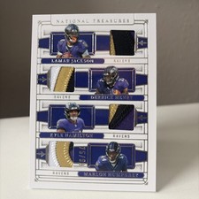 2025 Panini National Treasures - Nfl Gear Quad Materials Derrick Henry, Lamar...