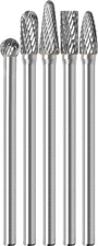 Sworker 5Pcs Long Carbide Burr Set 1/4" Shank Total L 4.3" Die Grinder Bits R...