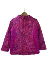 The North Face Girls Large (14/16) Geometric Pattern Hyvent Jacket Pink