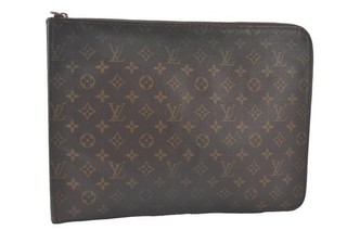 Autentica Louis Vuitton Monogram Poche Documenti Porta Documenti M53400 LV 572AA