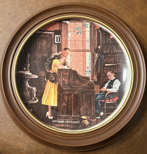 NORMAN ROCKWELL Collector Plate "The Marriage License" Gorham China 1976