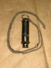The Metropolitan English Bobby Whistle Made In England W/ Original Chain