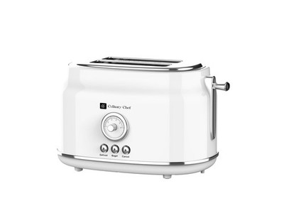 CULINARY CHEF, 2 Slice Toaster, Retro Style, Wide Slot for Bread, English Muf...