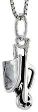 925 Sterling Silver Plain Wheelbarrow Charm Pendant 1/2 (13mm) Inch Tall