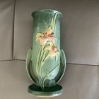 ROSEVILLE ZEPHYR  LILY VASE #133-8 Green, Yellow, Pink Preowned