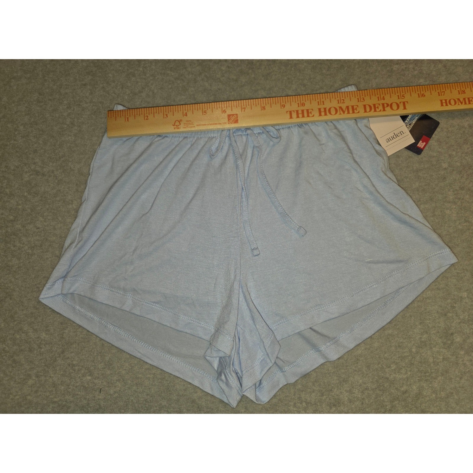 Auden Women's Blue Knit Lounge Shorts Drawstring Waist Sleepwear Comfy