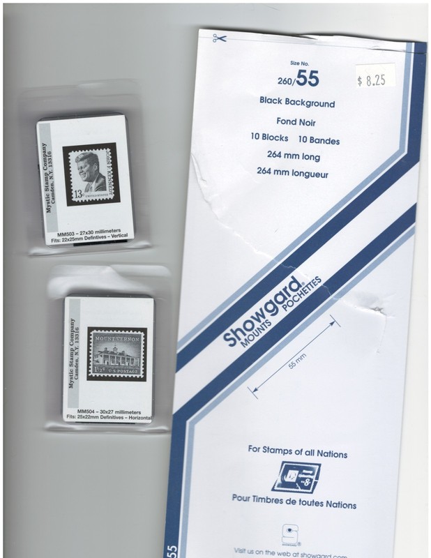 New  Protective mounts  2 packets for Definitives; 5 strips