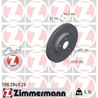 2X Zimmermann 590.2849.20 Bremsscheibe FüR Toyota Yaris P21 PA1 PH1