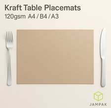 PlaceMat Paper White and Kraft 120gsm Dining Table Large sheets A4  B4  A3
