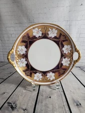PICKARD STUDIO HAND PAINTED "LILUM ORNATUM" CHOP/ CAKE PLATE BY "YESCHEK" 1910