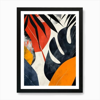 Tropische Blätter 93 Kunstdruck gerahmt Wandbild Poster Leinwanddruck Bild