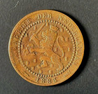 FOUR 1883 NETHERLANDS 1 CENT COINS; WILLIAM  III; BRONZE; FINE CONDITION — photo 3