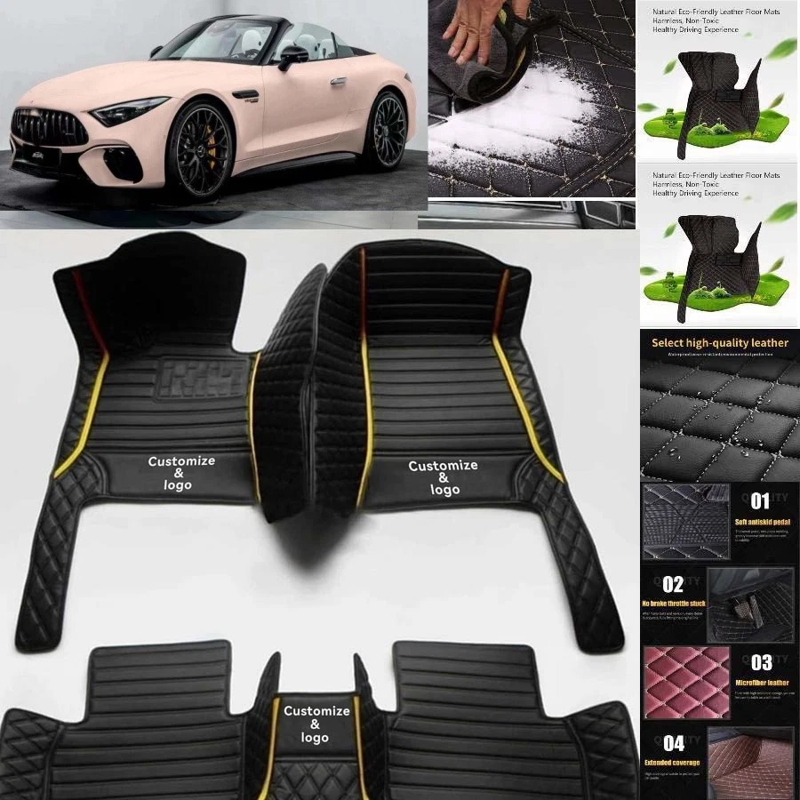 For Mercedes Benz SL Car Floor Mats Auto Carpets All Weather Waterproof Foto 4 de 4