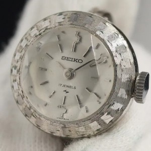 3-3483 SEIKOセイコーリングウォッチシルバー_シェル文字盤 手巻・稼働