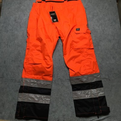 Helly Hansen Potsdam Pants Mens XXL Orange Hi Vis Workwear Reflective Safety