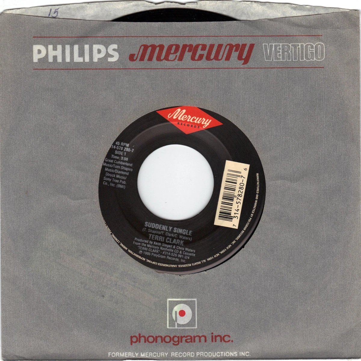 CLARK, Terri (Suddenly Single) Mercury 314-578 280-7