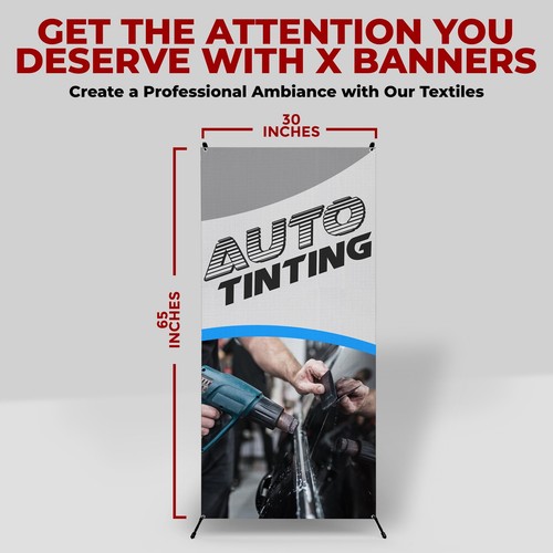Automobile Promotion Sign Adjustable X Banner Stand | X Frame Stand with Cover - Picture 38 of 150