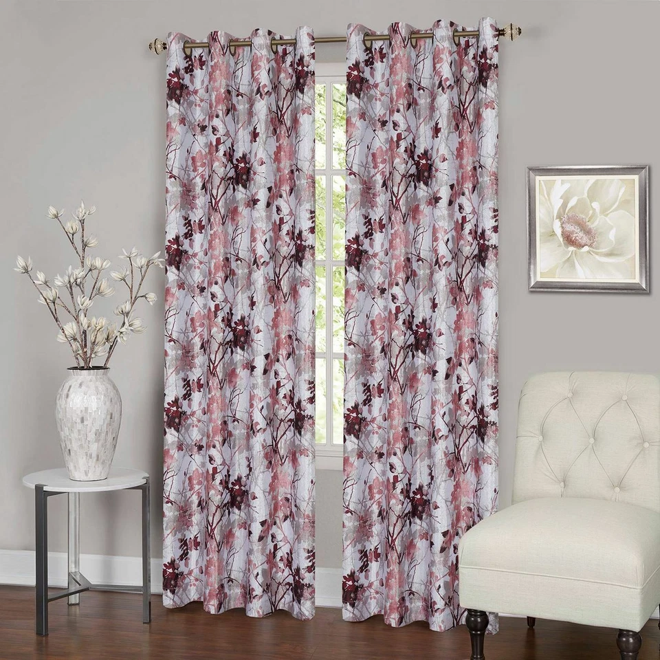 100% Thermal Lined Grommet Floral Blackout Curtains - Assorted Sizes & Colors - Image 3 of 4