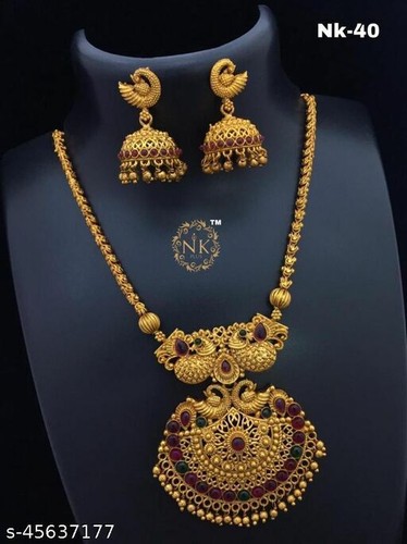 Bollywood indisch vergoldet Perle Mode Rani Har Halskette Ohrring Schmuck Set - Bild 5 von 10