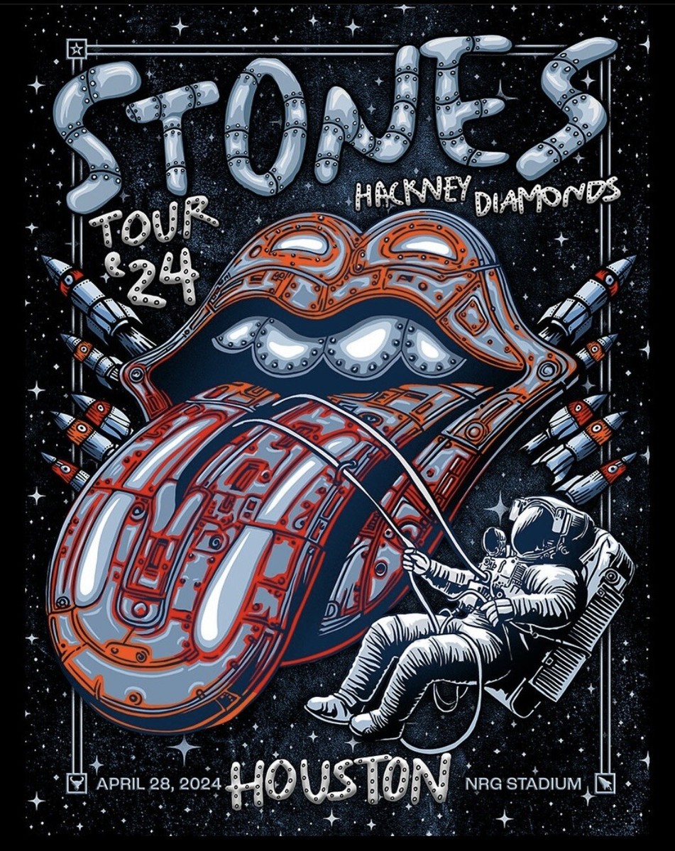 Rolling Stones-2024 Hackney Diamonds Tour Poster NRG Stadium