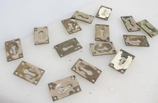 Vintage Brass Door Escutcheon Keyhole Plate Old Antique Hardware Deco- £6each
