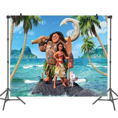 Moana Maui Backdrop Cartoon Photography Props Kid Baby Shower Decor Background