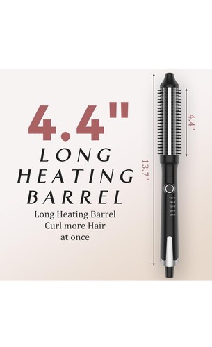 Heated Curling Brush, Ceramic Tourmaline Ionic Curling Iron Volumizing Hot Brush - Picture 6 of 7