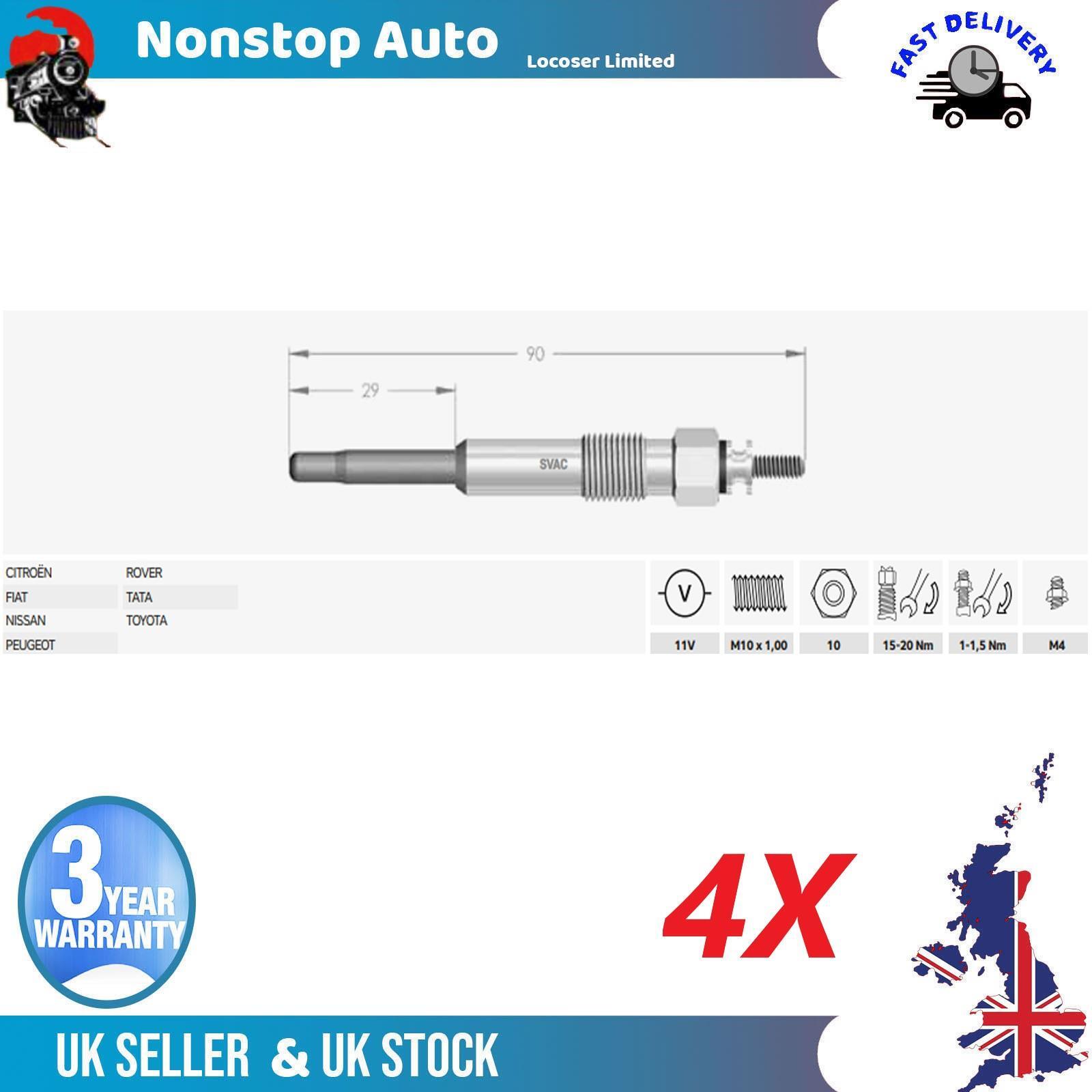 4X Glow Plugs For CITROEN AX Berlingo C15 Jumpy Saxo Xsara ZX 5960F6 eBay