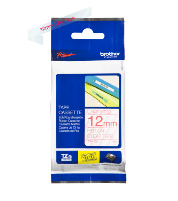 Beschriftungsband Brother P-touch TZe-132 original rot/klar 12mm TZ132