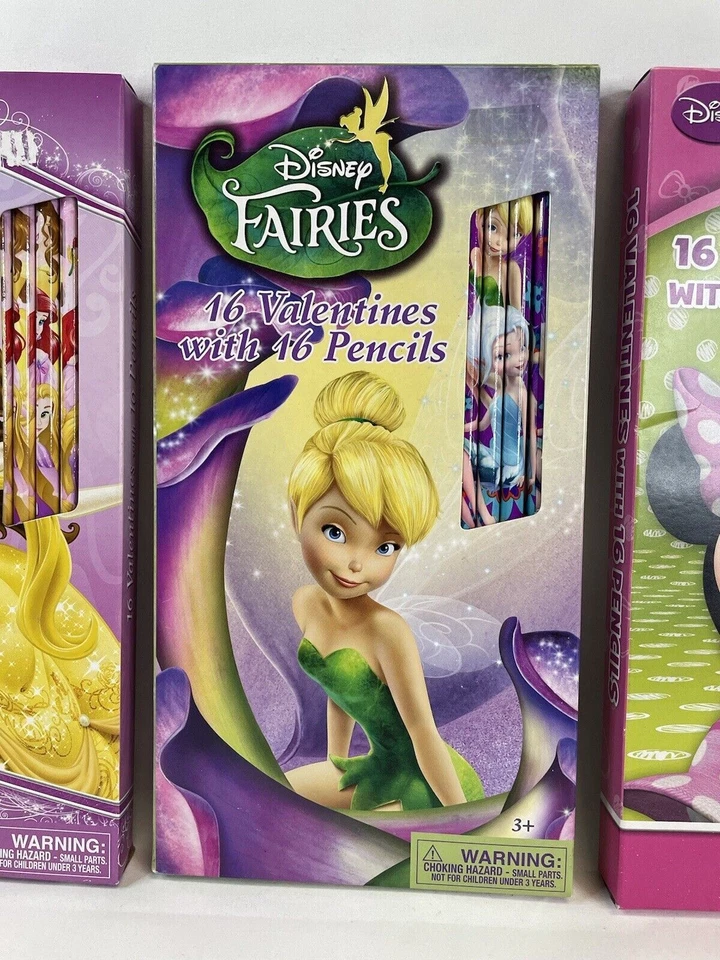 Disney Princess Fairies Minnie Mouse Valentine Cards with Pencils 48 Cards - Image 3 of 4