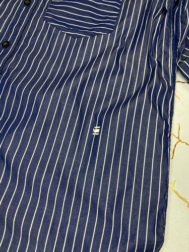G-Star Raw Women Blue Striped Button Up Shirt Core 1PKTBF Shirt Size Small - Picture 3 of 11