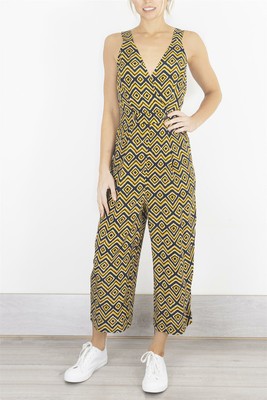 Button Cropped Jumpsuit Playsuit Size 