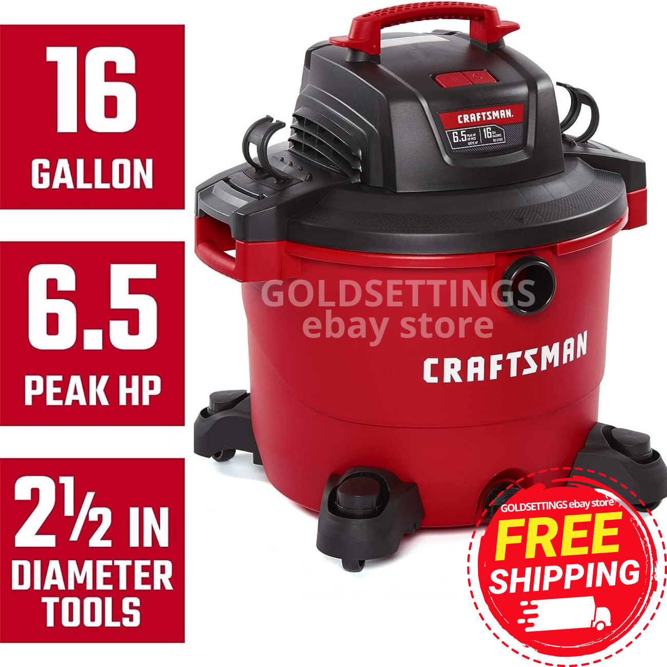 Craftsman 16 gallon wetdry vac 6.5 peak hp HeavyDuty Shop Vacuum NEW
