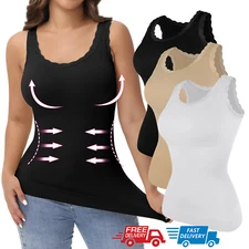 Women Tummy Control Shapewear Tank Top Slim Compression Shaper Camisol Lace Vest