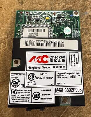 Apple Power Mac G4 models including Cube Modem Board P/N: 661-2324
